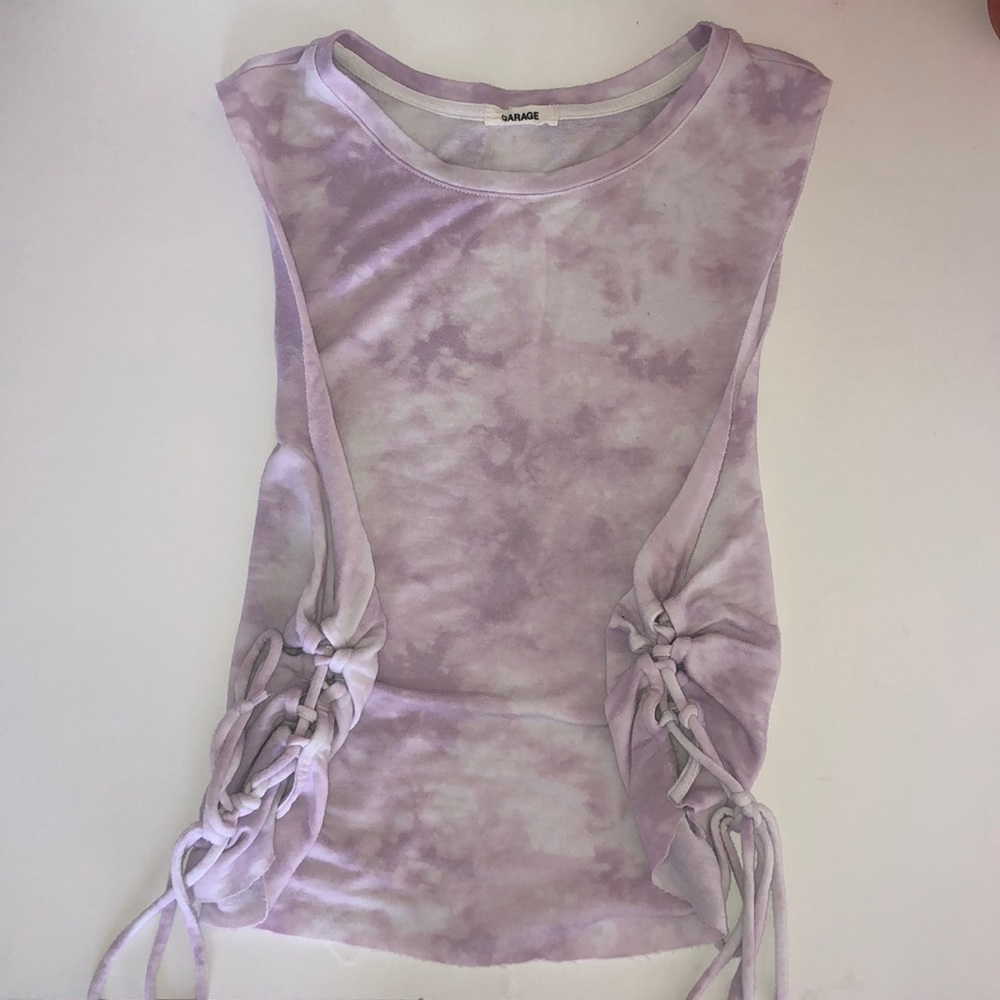 garage purple tie dye shirt